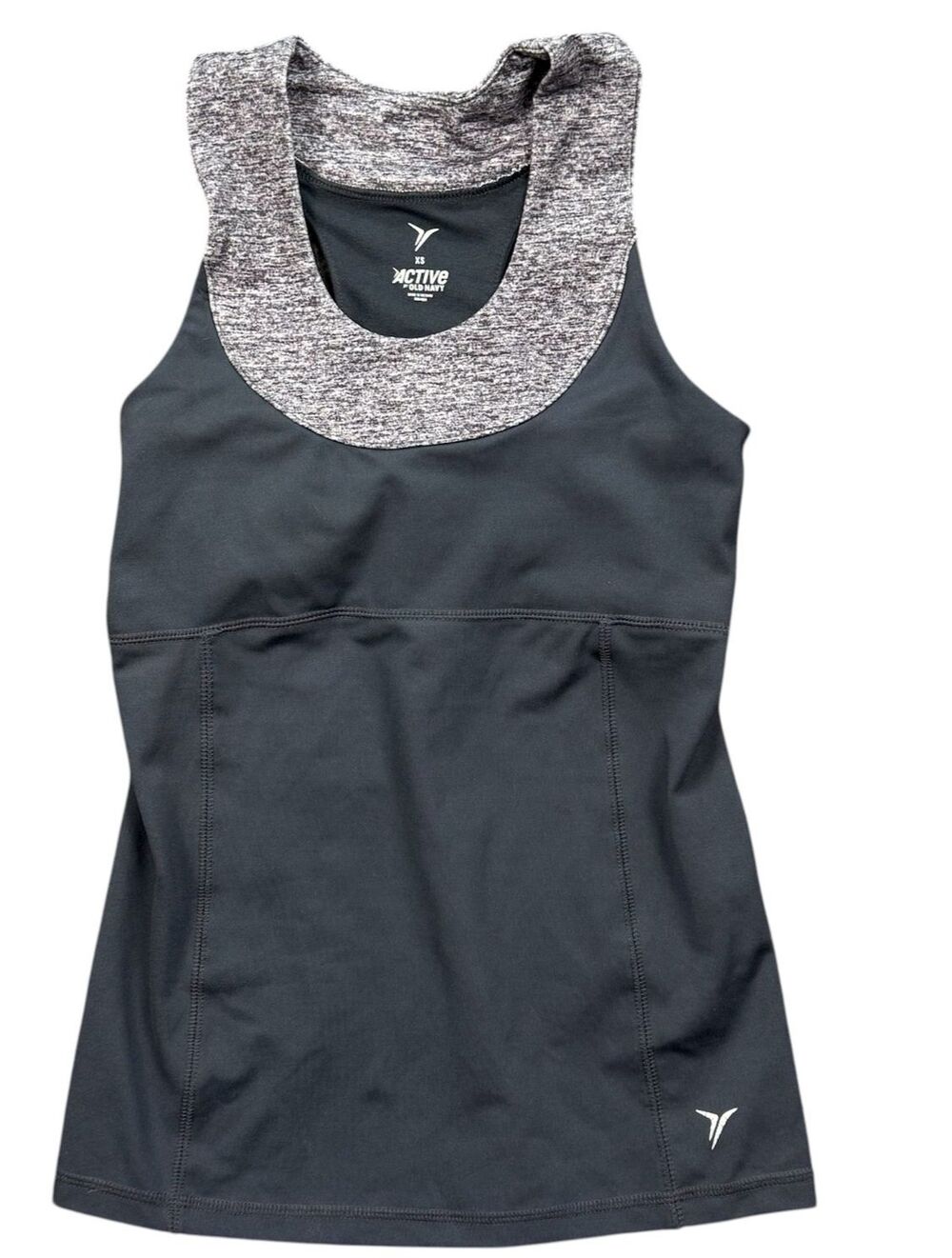 Old Navy Active Heather Gray Longline‎ Sports Tank Top Shelf Bra Yoga Padel Gym